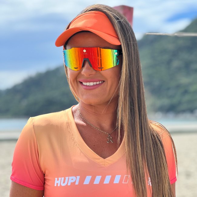 Óculos de Sol HUPI Magnetic Preto - Lente Vermelho Espelhado