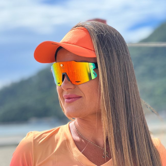 Óculos de Sol HUPI Magnetic Preto - Lente Vermelho Espelhado