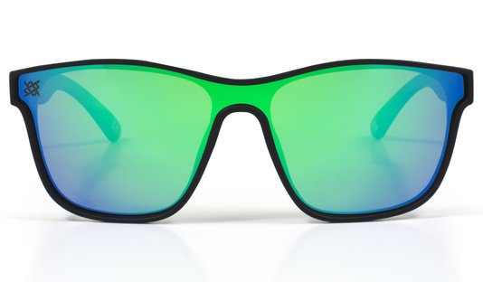Óculos de Sol HUPI Major Preto - Lente Verde Espelhado