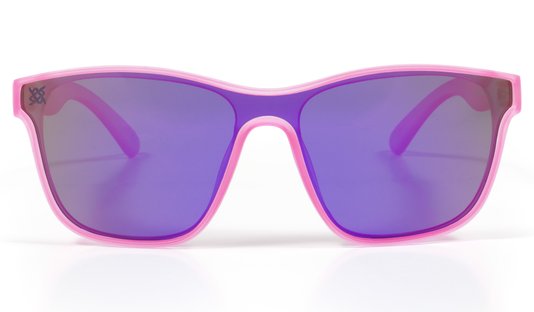 Óculos de Sol HUPI Major Rosa - Lente Roxo Espelhado