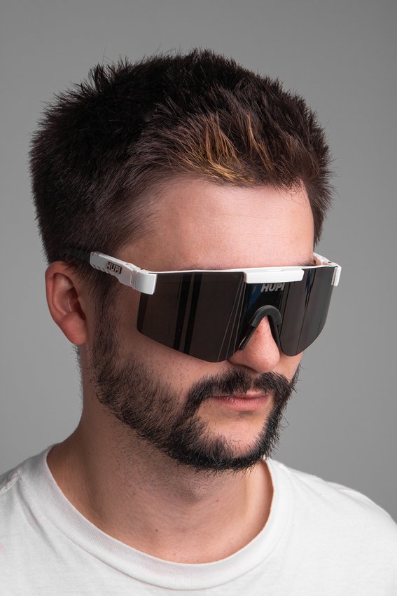 Óculos de Sol HUPI Maverick Branco - Lente Prata Espelhado