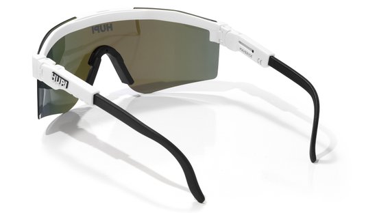 Óculos de Sol HUPI Maverick Branco/Preto - Lente Azul Espelhado