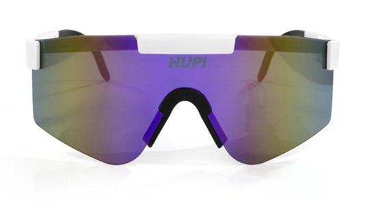 Óculos de Sol HUPI Maverick Branco/Preto - Lente Roxo Espelhado