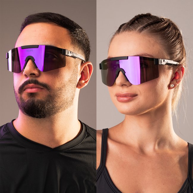Óculos de Sol HUPI Maverick Preto - Lente Roxo