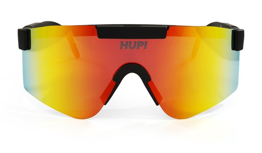 Óculos de Sol HUPI Maverick Preto/Vermelho - Lente Vermelho Espelhado