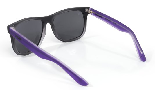 Óculos de Sol HUPI Naja Infantil Preto Fosco/Roxo - Lente Roxo Espelhado