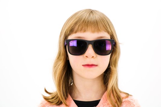 Óculos de Sol HUPI Naja Infantil Preto Fosco/Roxo - Lente Roxo Espelhado