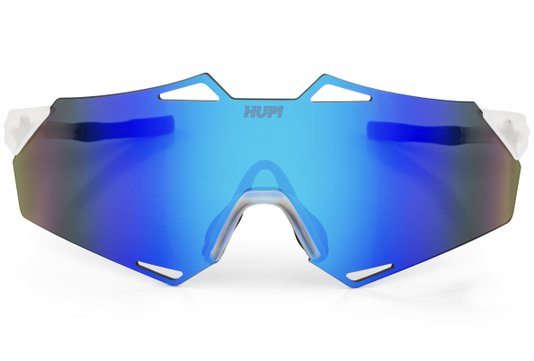 Óculos de Sol HUPI Noronha Branco e Azul - Lente Azul Espelhado