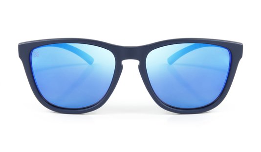 Óculos de Sol HUPI Paso Armação Azul Marinho Fosco Lente Azul Espelhado