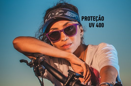 Óculos de Sol HUPI Paso Armação Lilás Escuro Lente Roxo Espelhado