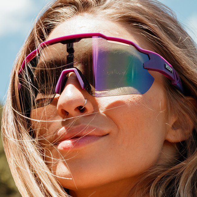 Óculos de Sol HUPI Quiriri Roxo - Lente Roxo Espelhado
