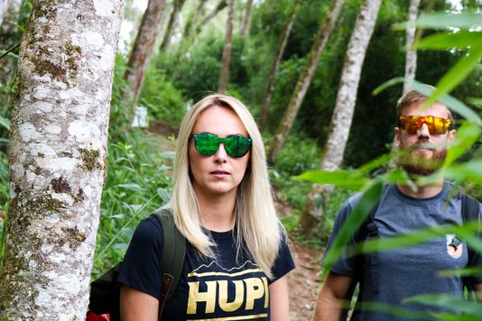 Óculos de Sol HUPI Tulum Preto - Lente Verde Espelhado