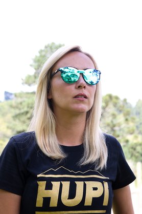 Óculos de Sol HUPI Tulum Preto - Lente Verde Espelhado