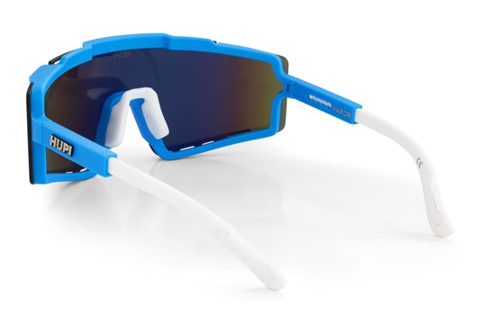 Óculos de Sol HUPI Vapor Azul e Branco - Lente Dourado Espelhado