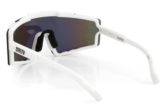 Óculos de Sol HUPI Vapor Branco - Lente Rosa Claro Espellhado