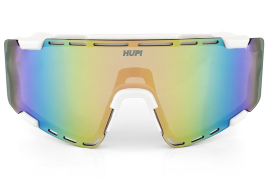 Óculos de Sol HUPI Vapor Branco - Lente Rosa Claro Espellhado