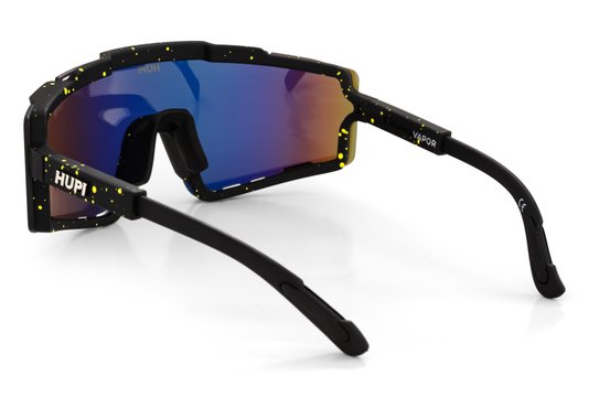 Óculos de Sol HUPI Vapor Preto e Amarelo - Lente Amarelo Espelhado