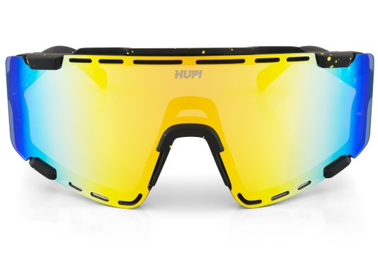 Óculos de Sol HUPI Vapor Preto e Amarelo - Lente Amarelo Espelhado
