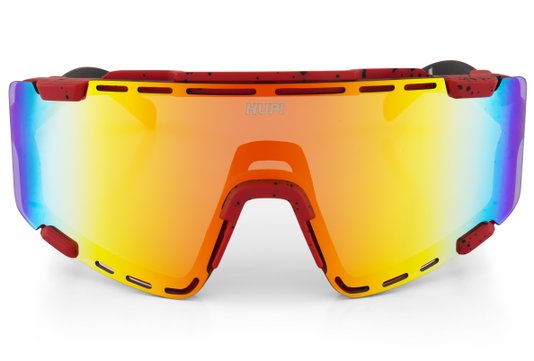 Óculos de Sol HUPI Vapor Vermelho e Preto - Lente Vermelho Espelhado