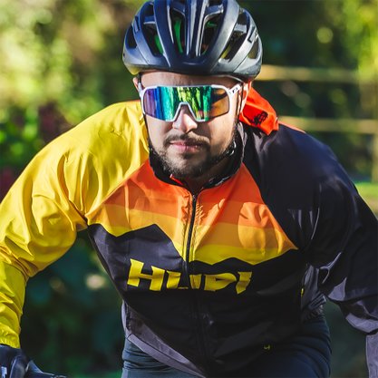 Óculos de Sol  HUPI Andez Branco/Amarelo - Lente Amarelo Espelhado
