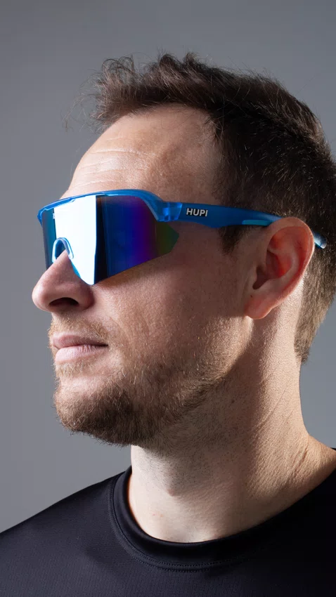 Óculos de Sol HUPI Core Cristal Azul Lente Azul Espelhado