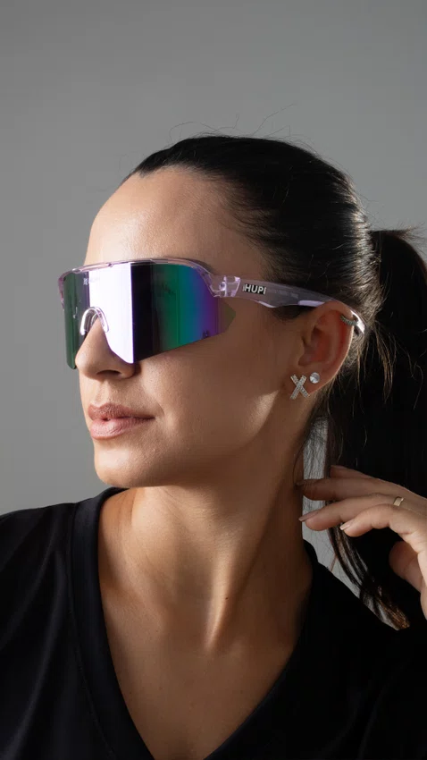 Óculos de Sol HUPI Core Cristal Roxo Lente Roxo Espelhado