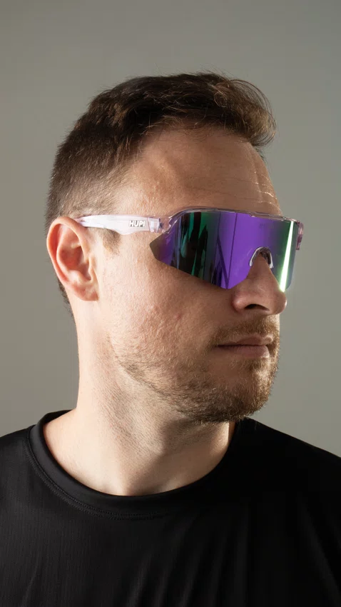 Óculos de Sol HUPI Core Cristal Roxo Lente Roxo Espelhado