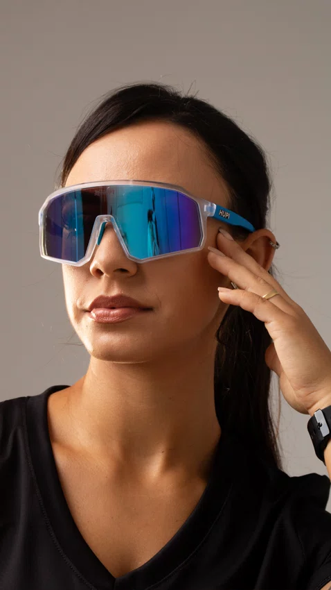 Óculos de Sol HUPI Edge Cristal Lente Azul Espelhado