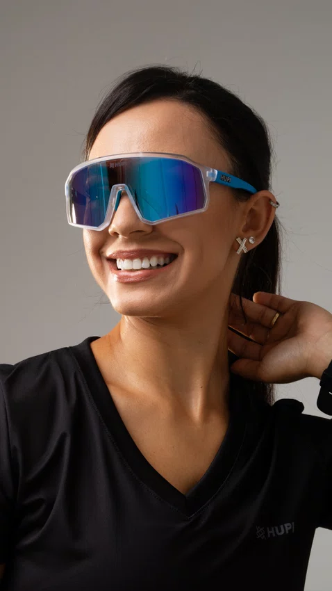 Óculos de Sol HUPI Edge Cristal Lente Azul Espelhado