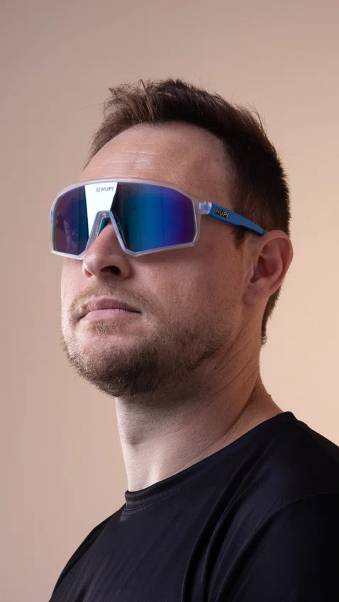 Óculos de Sol HUPI Edge Cristal Lente Azul Espelhado