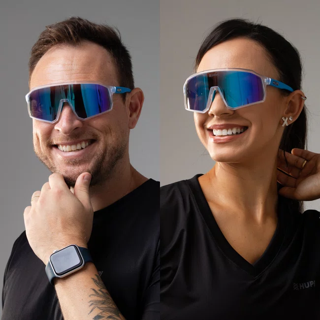 Óculos de Sol HUPI Edge Cristal Lente Azul Espelhado