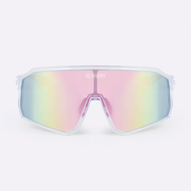 Óculos de Sol HUPI Edge Cristal Rosa Lente Rosa Espelhado