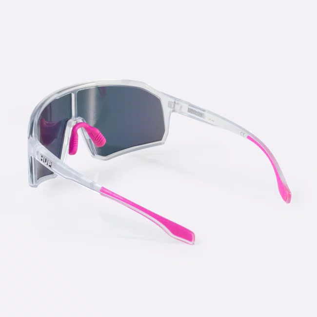 Óculos de Sol HUPI Edge Cristal Rosa Lente Rosa Espelhado