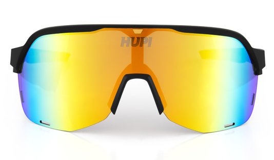 Óculos de Sol HUPI Huez Preto e Vermelho - Lente Dourado