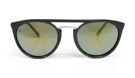 Óculos de Sol HUPI Ibiza Preto Brilho - Lente Verde Espelhada