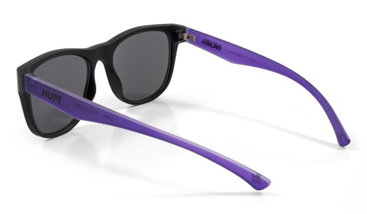 Óculos de Sol HUPI Macau Armação Preto Fosco e Roxo Lente Roxo Espelhado