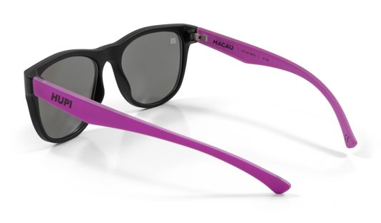 Óculos de Sol HUPI Macau Armação Preto e Pink Lente Prata
