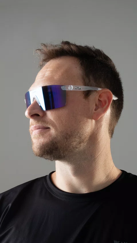 Óculos de Sol HUPI Nitro Cristal Lente Azul Espelhado