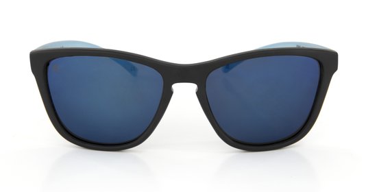 Óculos de Sol HUPI Paso Armação Preto e Azul Lente Azul Espelhado