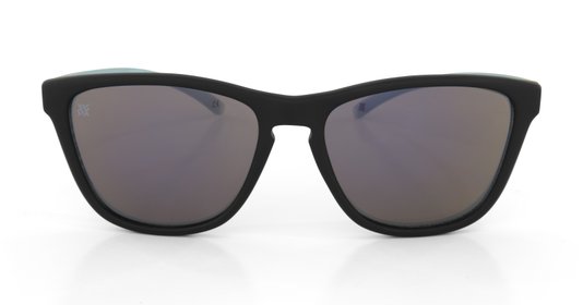 Óculos de Sol HUPI Paso Armação Preto e Azul Lente Roxo Espelhado