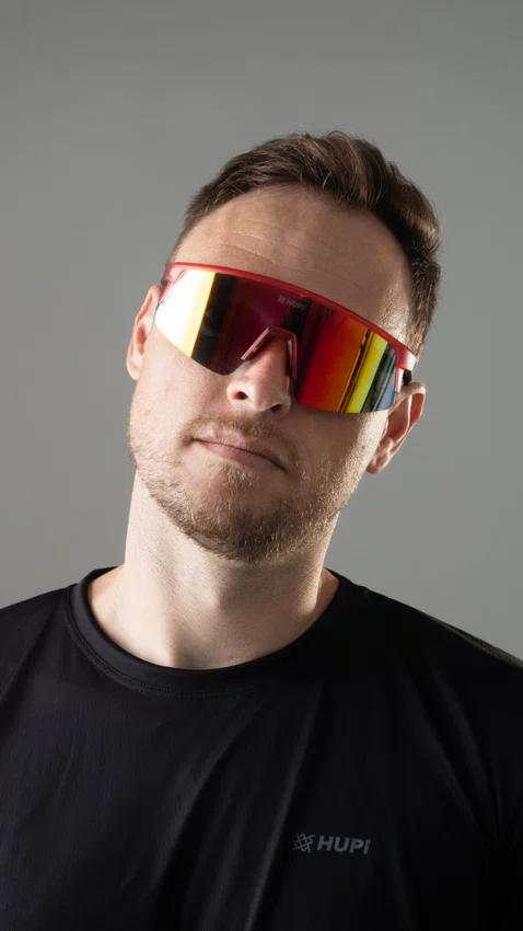 Óculos de Sol HUPI Sprint Cristal Lente Vermelho Espelhado