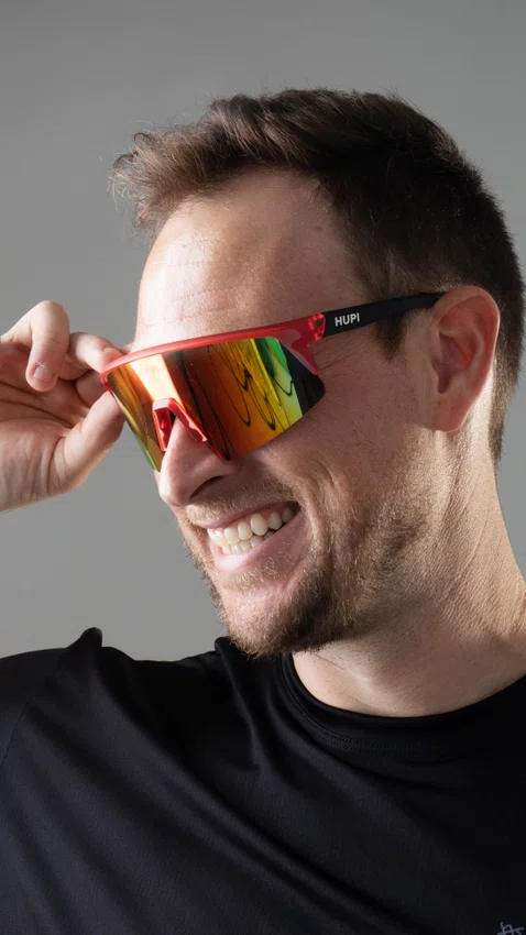 Óculos de Sol HUPI Sprint Cristal Lente Vermelho Espelhado