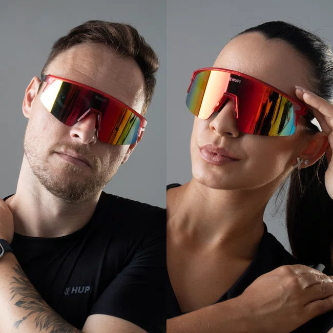 Óculos de Sol HUPI Sprint Cristal Lente Vermelho Espelhado