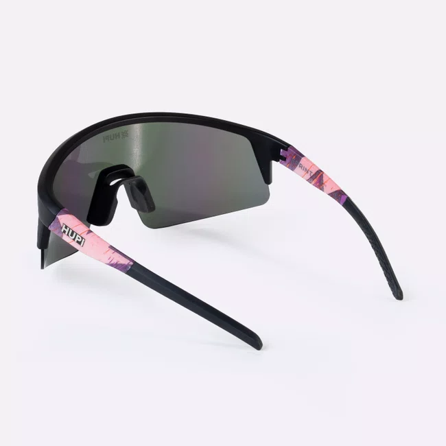 Óculos de Sol HUPI Sprint Preto e Roxo Lente Roxo Espelhado