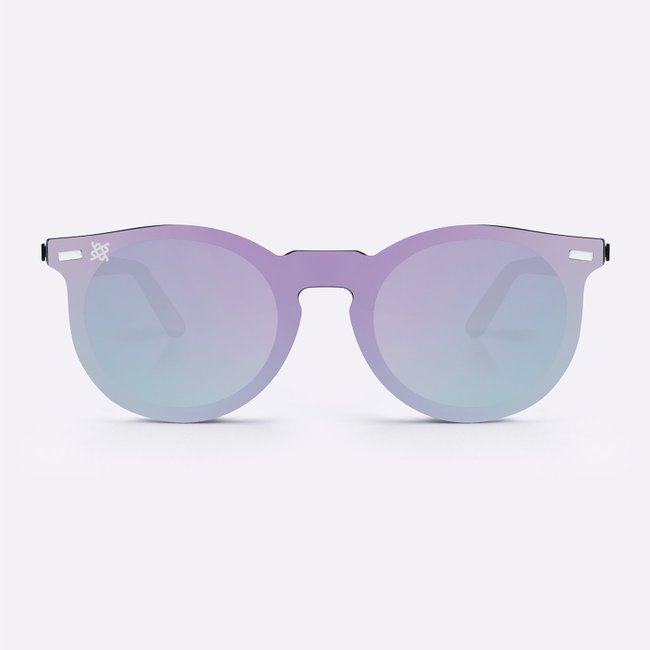 Óculos de Sol HUPI Tulum Preto - Lente Rosa Espelhado 2.0