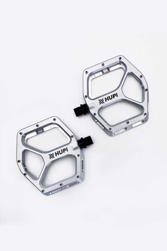 Pedal HUPI Strip Plataforma Rosca 9/16 - Prata