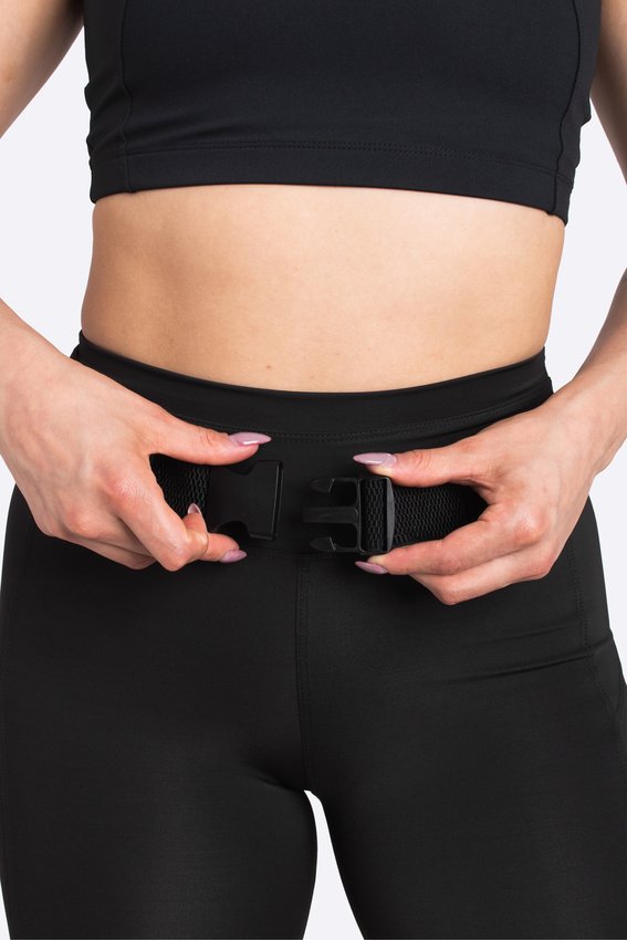 Pochete HUPI Slim Preto Zíper Amarelo