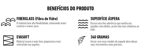 Raquete Beach Tennis  HUPI Carbon/Fiberglass Sprint