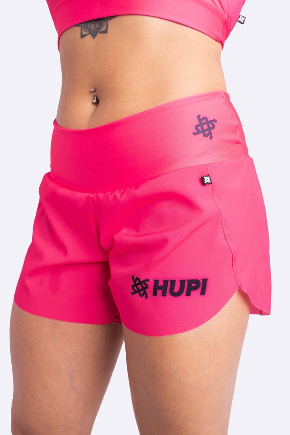 Shorts HUPI Feminino Burpee Rosa Neon Liso