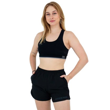 Shorts HUPI Feminino Ella com Bermuda Interno Preto
